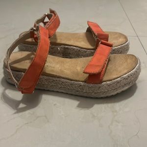 Sun + Stone orange sandals